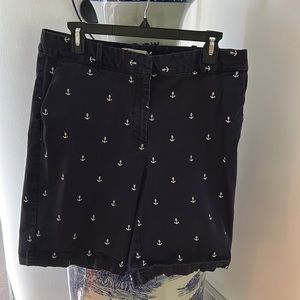 Blue and white Bermuda shorts